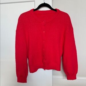 Daily Drills Vibrant Red Cardigan